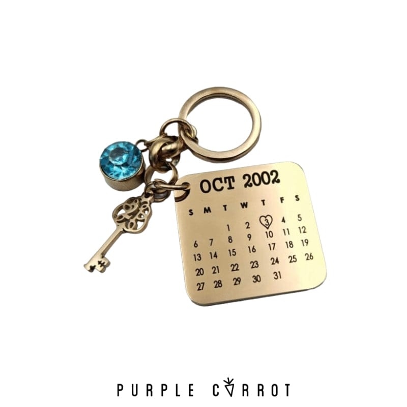 Milestones 21st Birthday Calendar Keychain