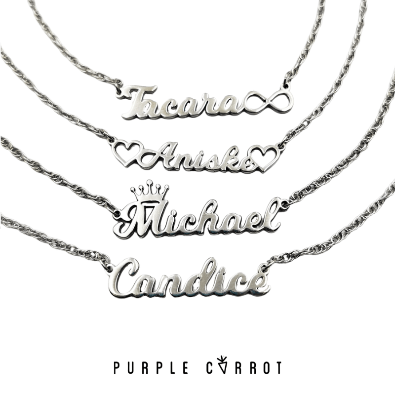 Milkshake Font Cutout Name Necklace