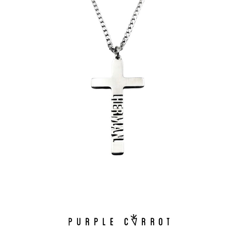 Custom Cross Cutout Name Necklace