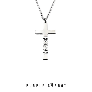 Custom Cross Cutout Name Necklace