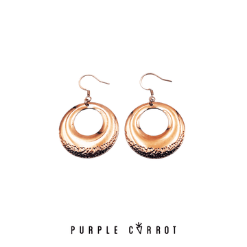 BLACK FRIDAY Hammered Circle Earrings Rosegold