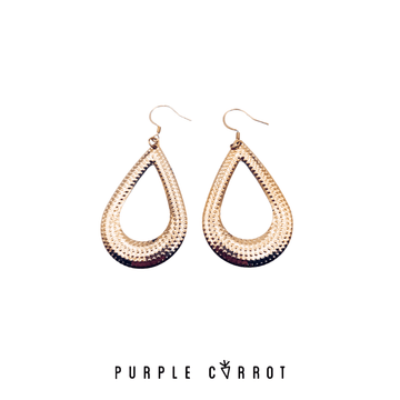 Hammered Teardrop Earrings Rosegold