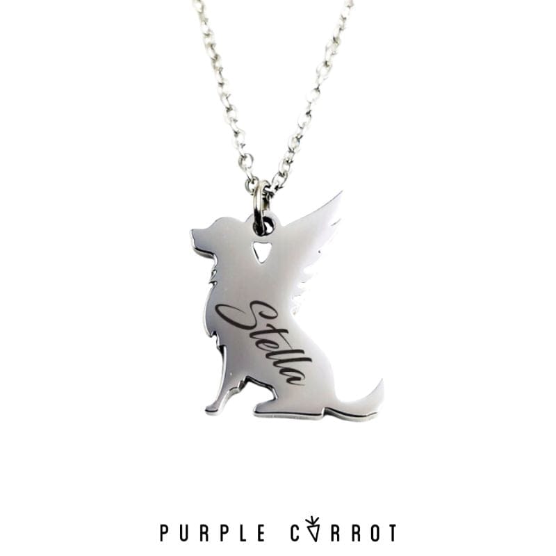 Angel engraved store necklace