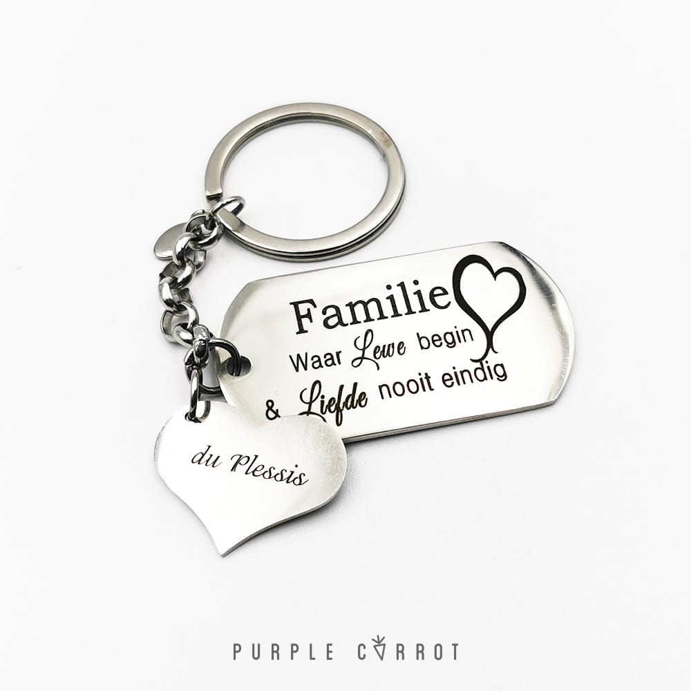 I Love My Family Keychain