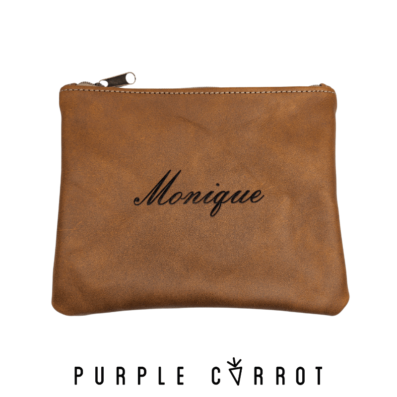 Personalised Real Leather Make-Up Bag