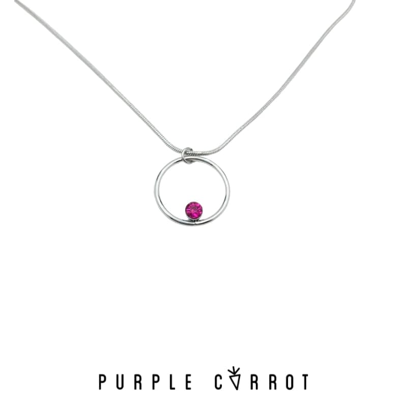 Birthstone Open Circle necklace