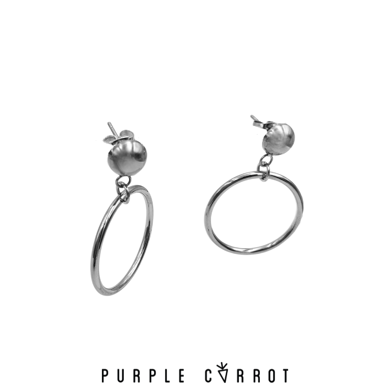 Flat Stud Hoop Earrings