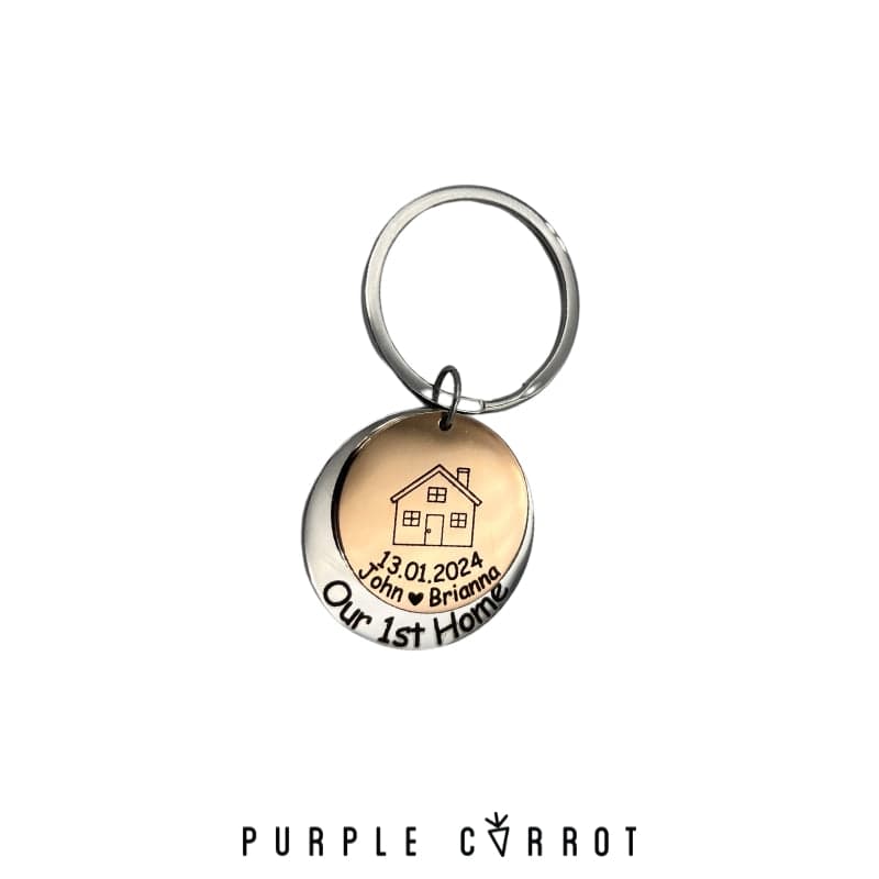 1st Home Round Keychain